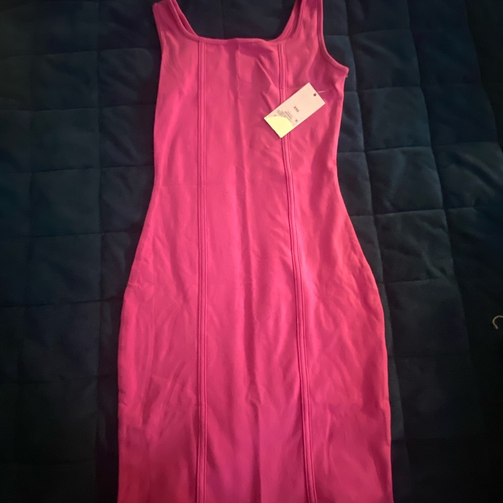 Wild Fable Vibrant Pink Midi Dress